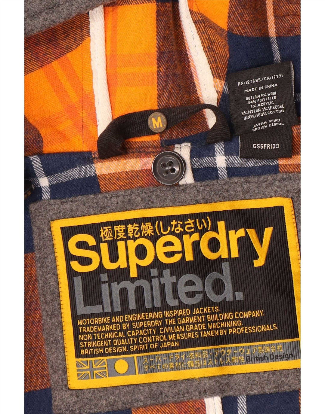 Damski płaszcz z kapturem Superdry UK 12, średnioszary, wełniany