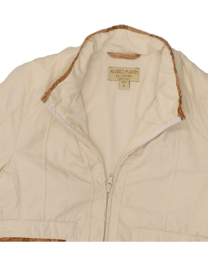 ALVIERO MARTINI Girls Bomber Jacket 5-6 Years Off White Polyester Vintage ALVIERO MARTINI and Second-Hand ALVIERO MARTINI from Messina Hembry 