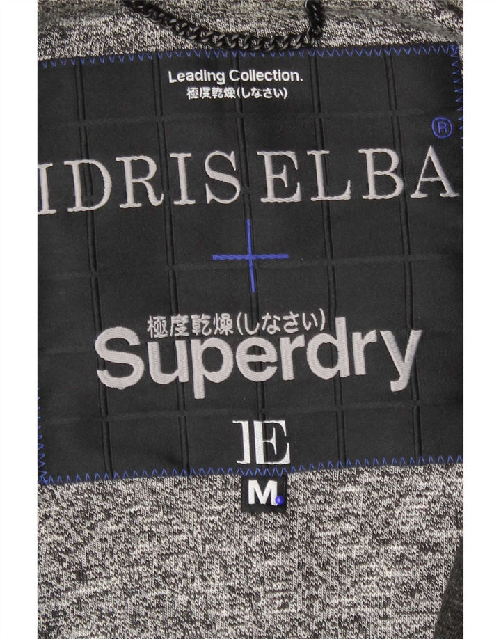 Męska kurtka Superdry Varsity UK 38, akrylowa w średnie szare paski