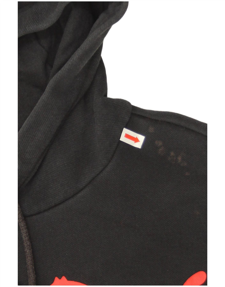 Męski sweter z kapturem Puma z grafiką, mały, czarny, bawełniany