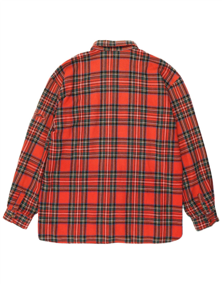 Vintage męska koszula flanelowa XL w czerwoną kratę