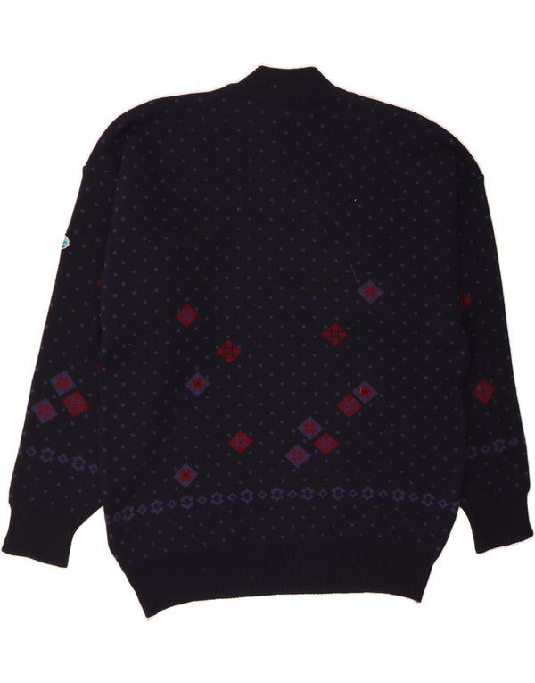 Męski sweter z golfem NORTH POLE 2XL Granatowy Wełna Fair Isle