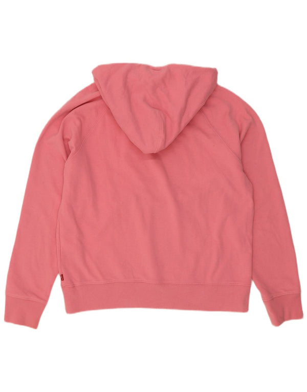 Levi's Womens Graphic Hoodie Jumper UK 14 Medium Pink Cotton