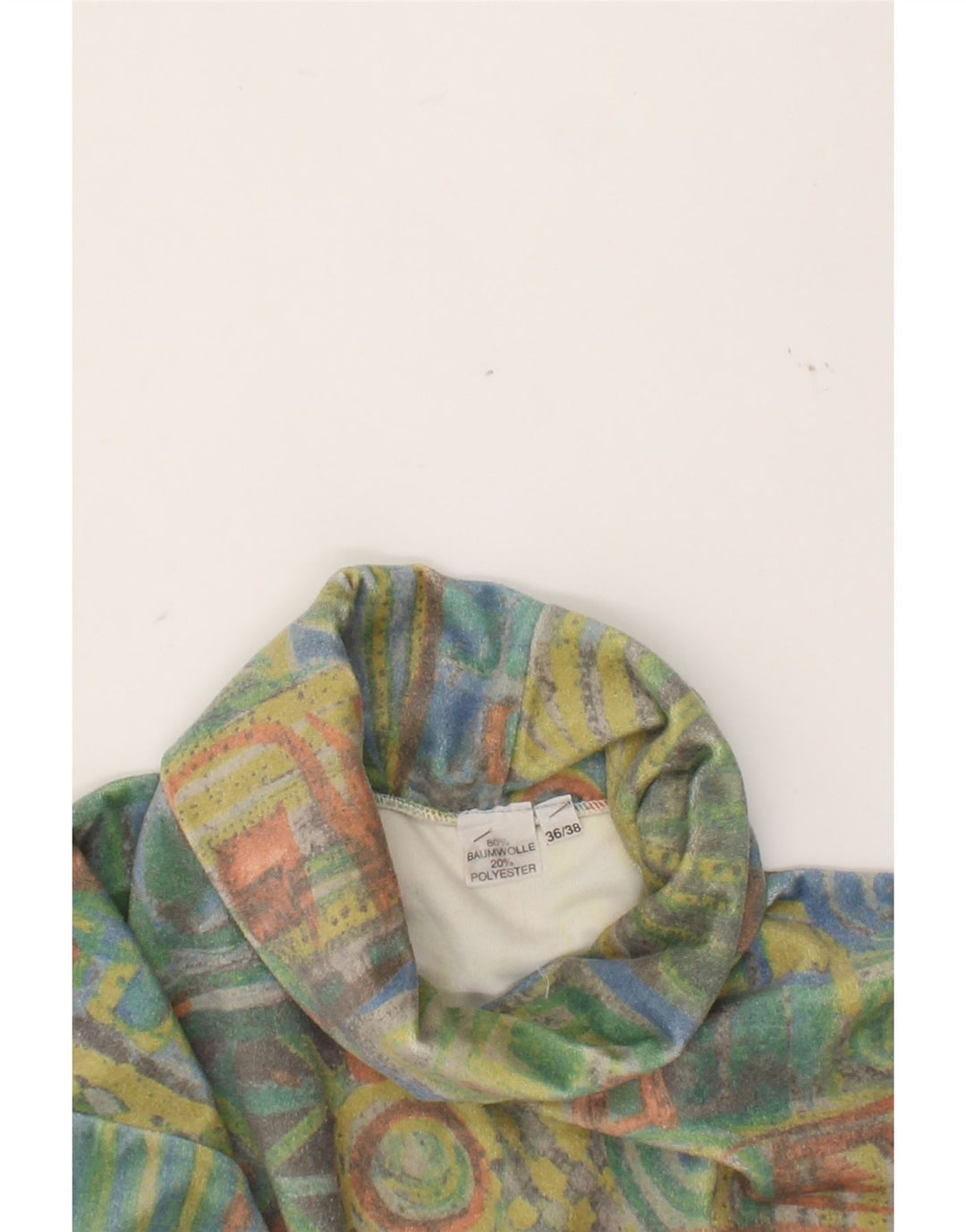 Damski top oversize VINTAGE z długim rękawem EU 36, mały, wielokolorowy