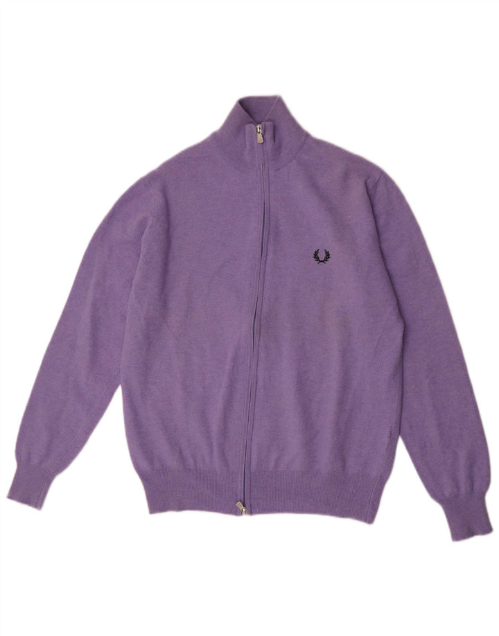 Sweter męski Fred Perry, mały, fioletowy, wełniany