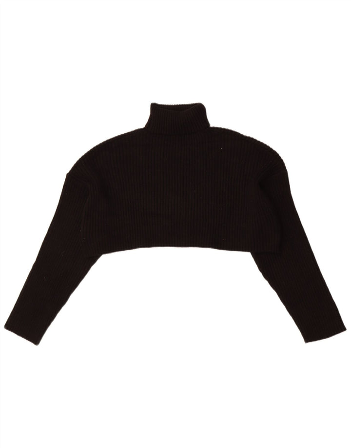 Damski sweter Zara Crop Oversize z golfem UK 14 Średni czarny