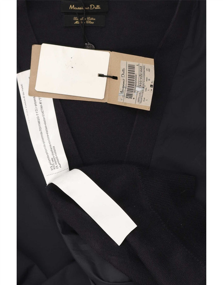 Męski sweter rozpinany Massimo Dutti o regularnym kroju, duży, granatowy, poliamid