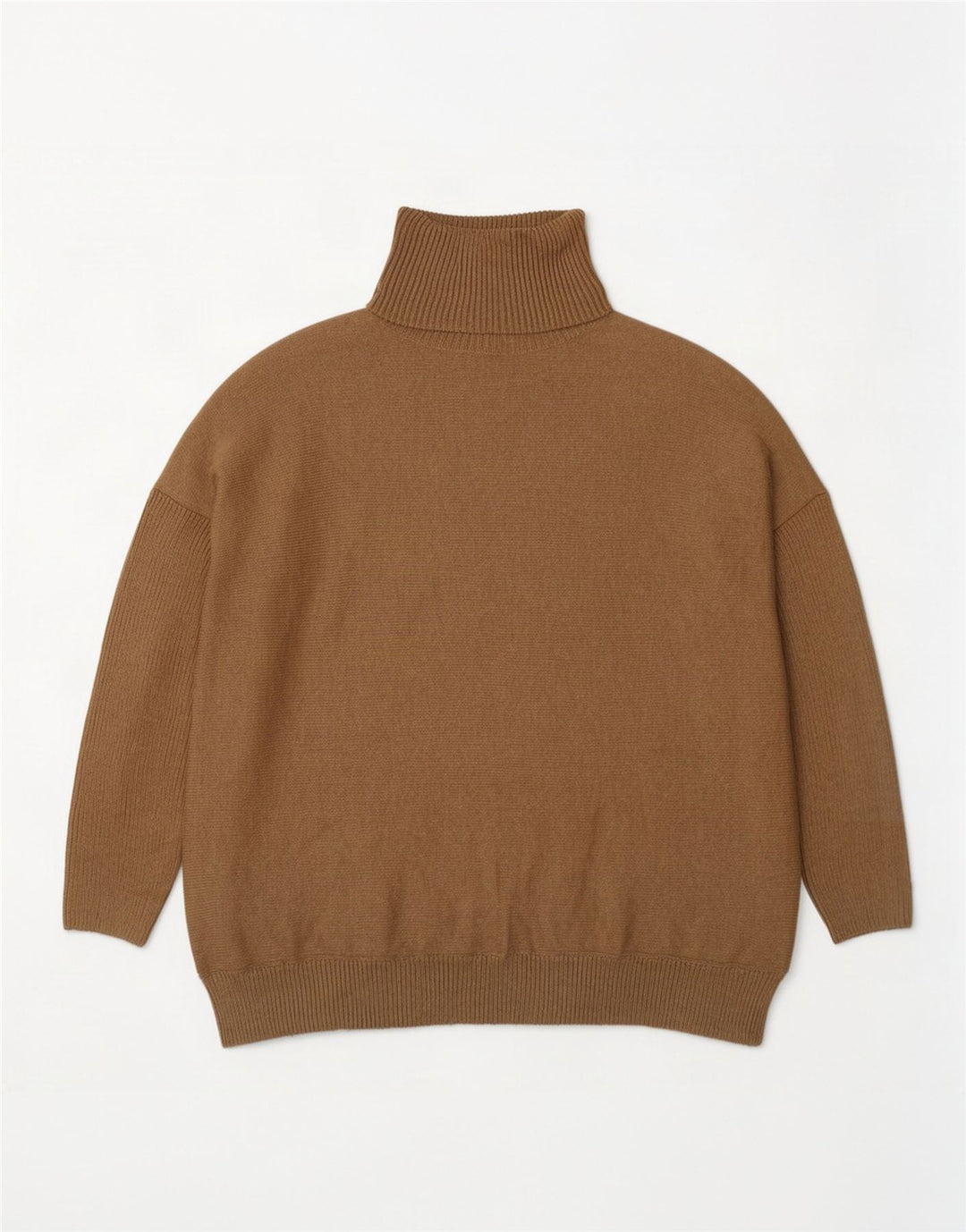 Damski sweter oversize Boden z golfem UK 10, mały, brązowy, bawełniany