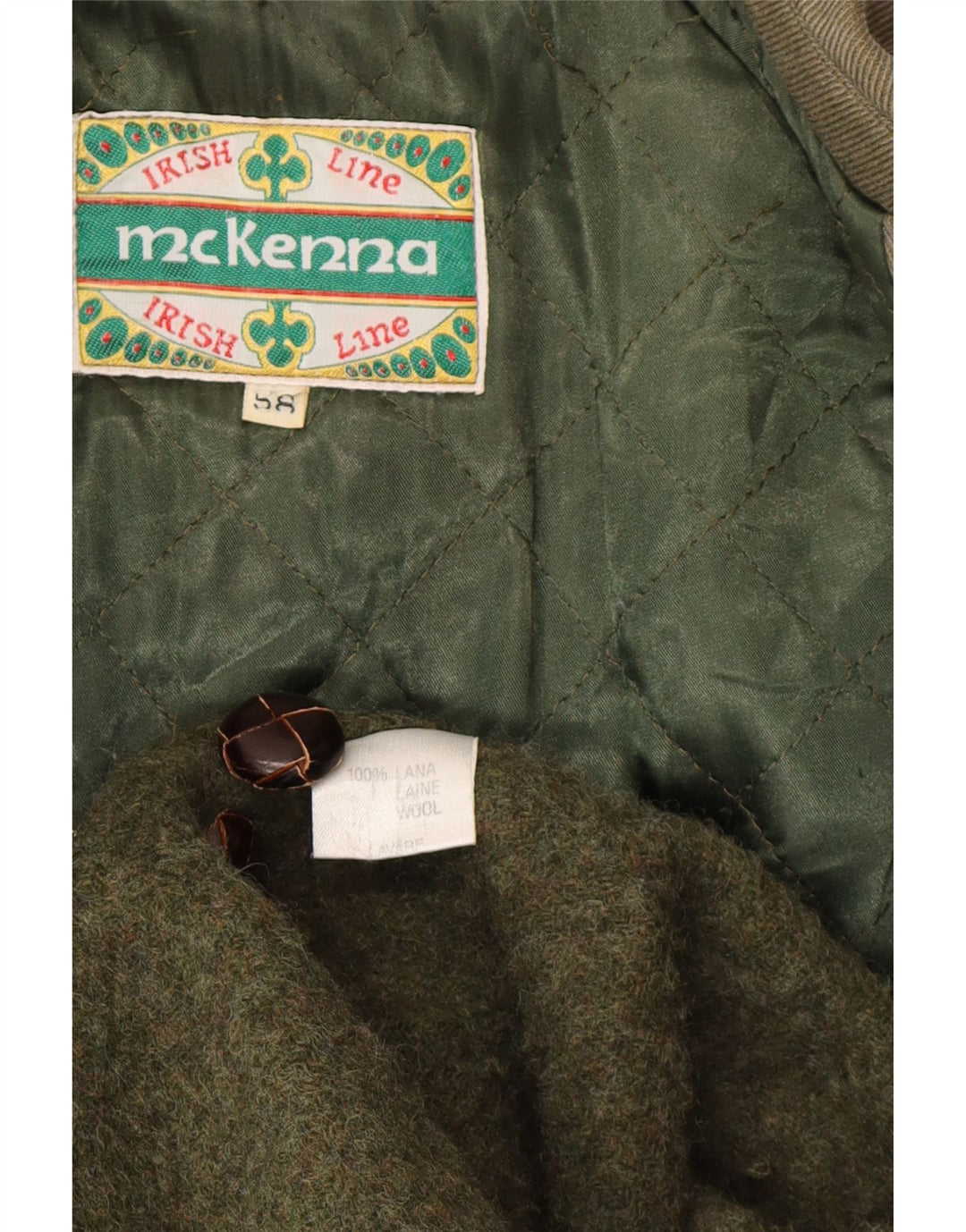 Płaszcz męski Vintage EU 58 4XL Zielona wełna