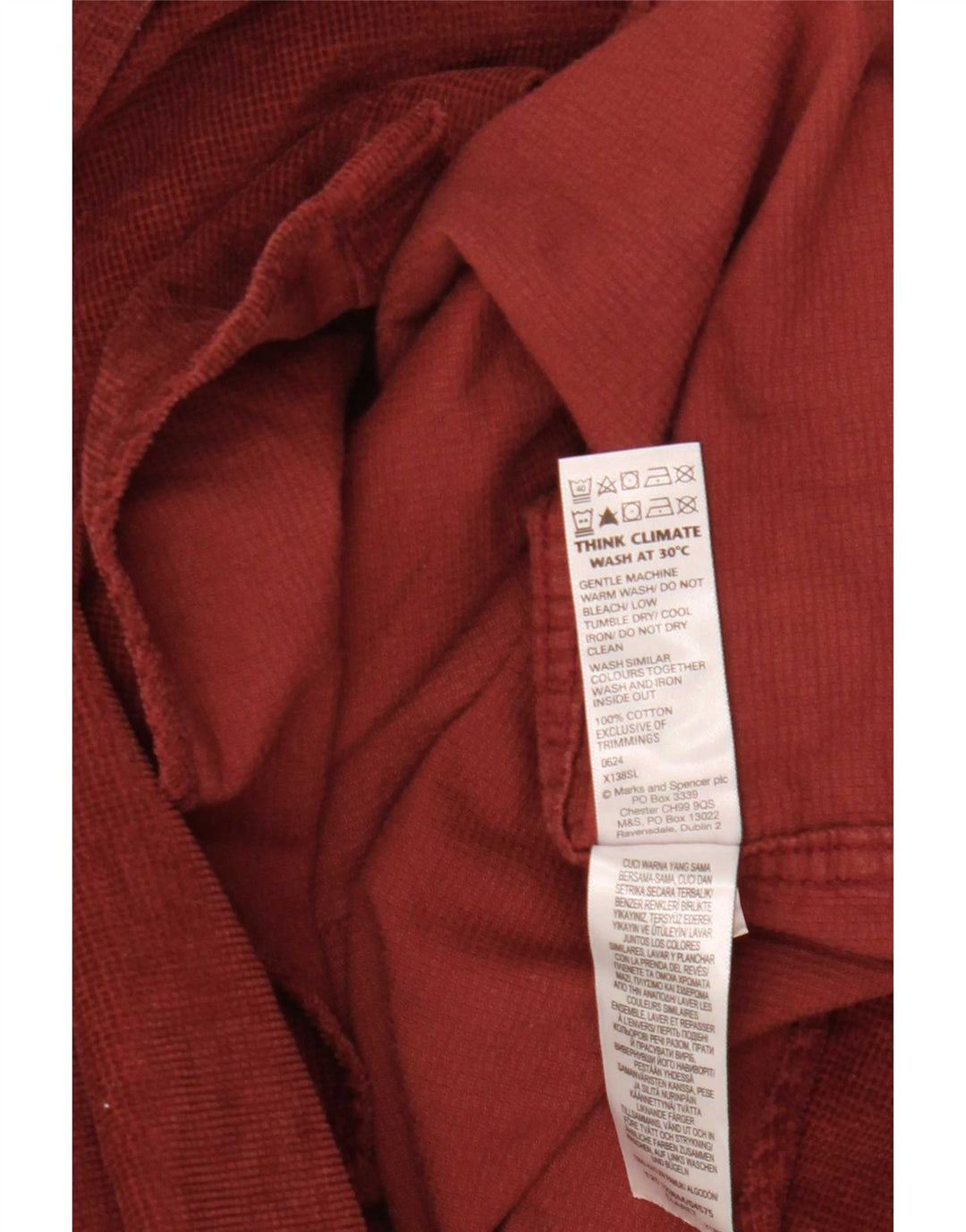 Koszula męska Marks & Spencer 2XL, bordowa, bawełniana