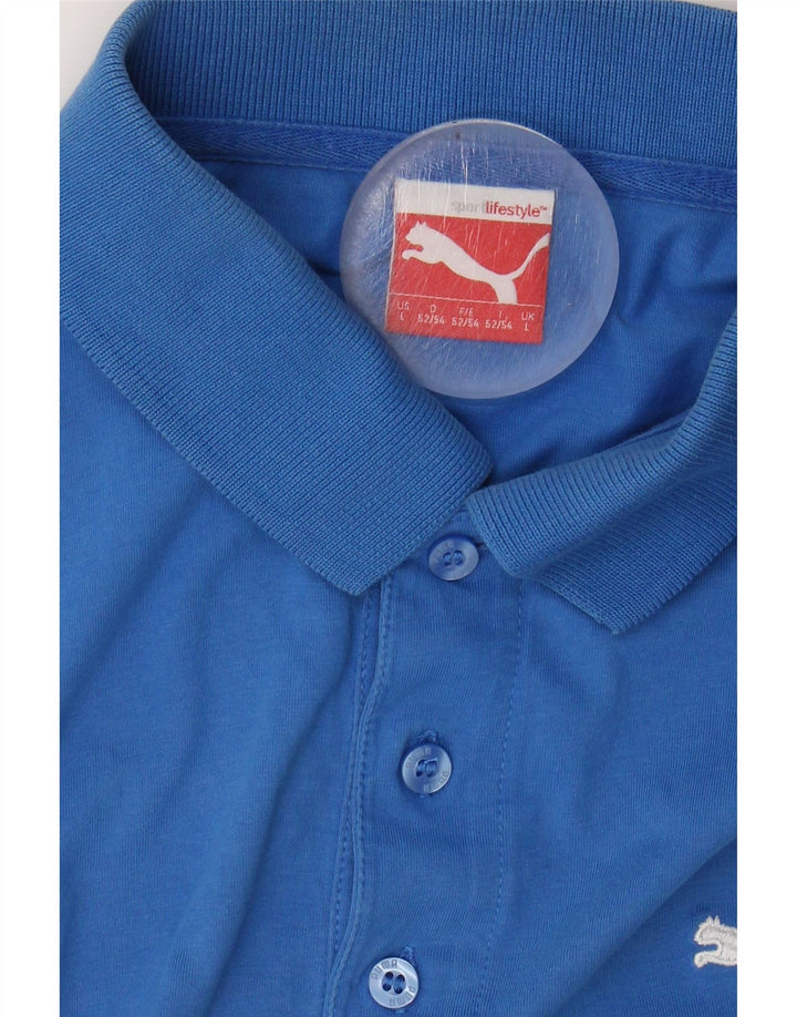 PUMA Mens Polo Shirt Large Blue Vintage Puma and Second-Hand Puma from Messina Hembry 