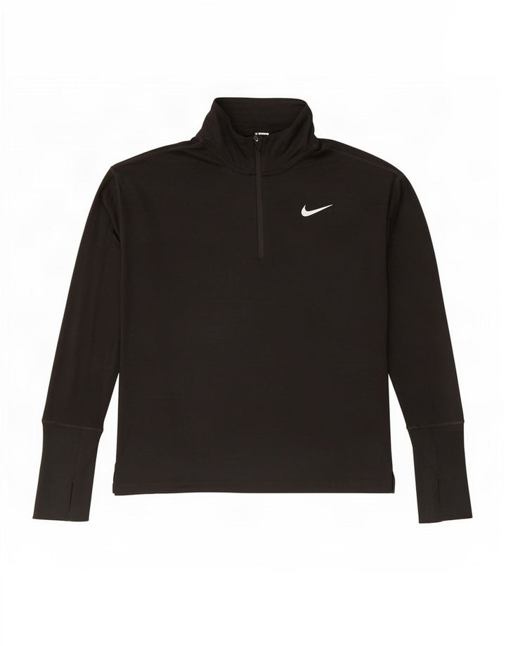 Męski dres Nike Dri Fit z zamkiem błyskawicznym na szyi, mały czarny poliester