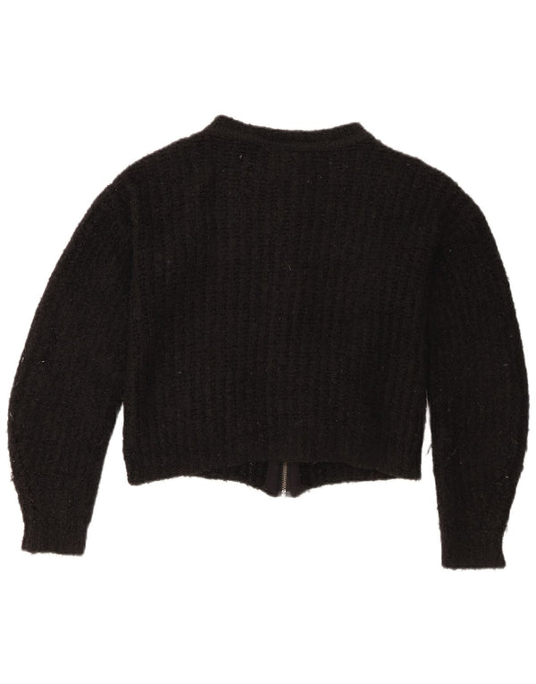 Topshop damski sweter typu Crop Cardigan UK 6 XS, czarny akryl