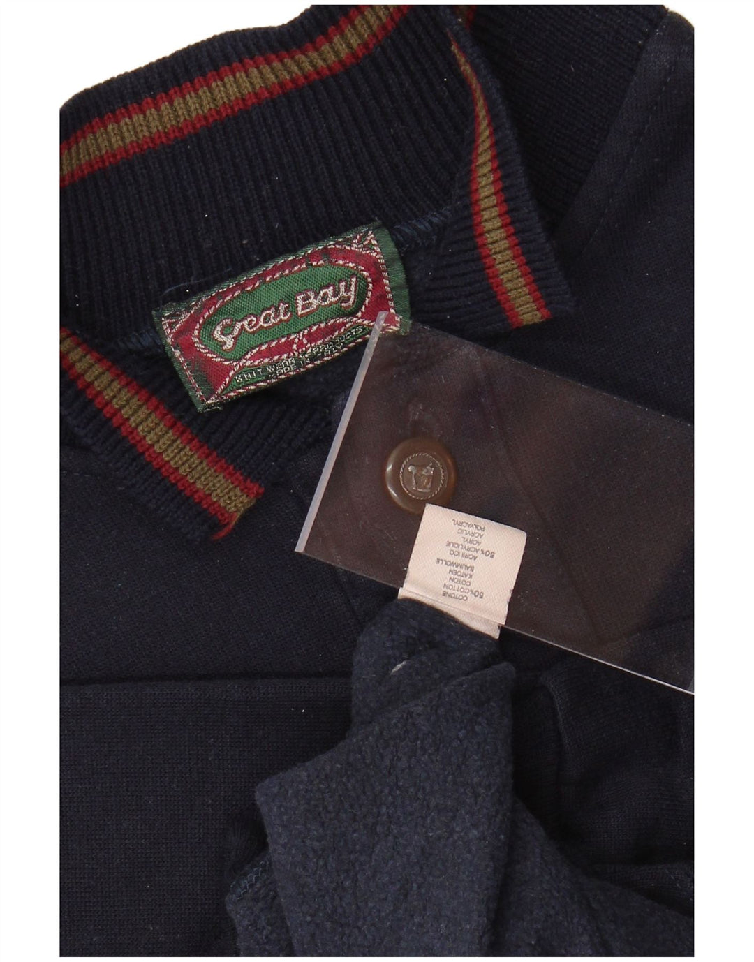 GREAT BAY Męski sweter zapinany na guziki, duży, granatowy, bawełniany