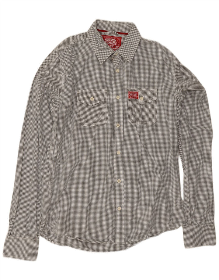Koszula męska Superdry 2XL, bawełniana szara krata
