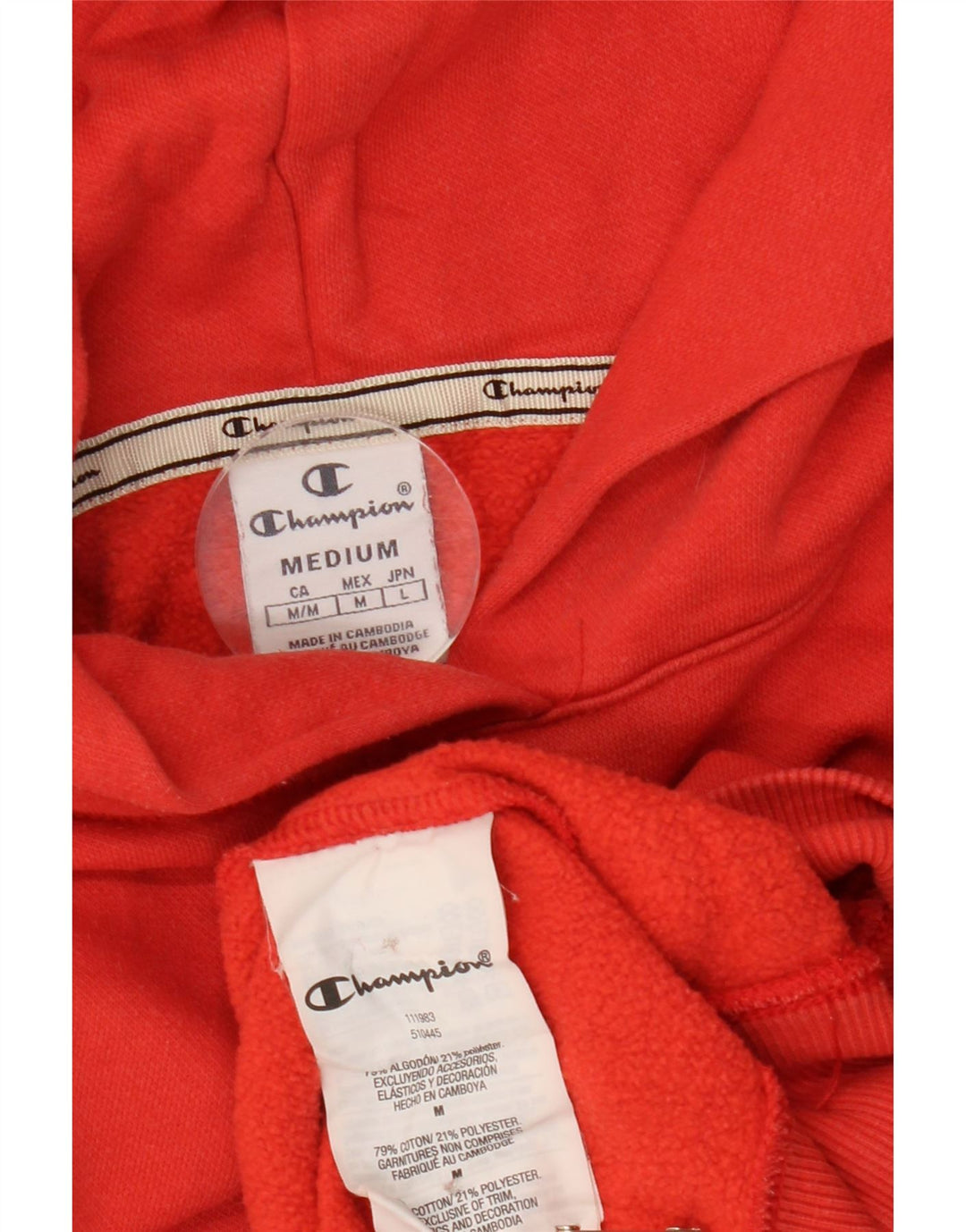 Damska bluza z kapturem CHAMPION Crop Graphic UK 14, średnia czerwona bawełna