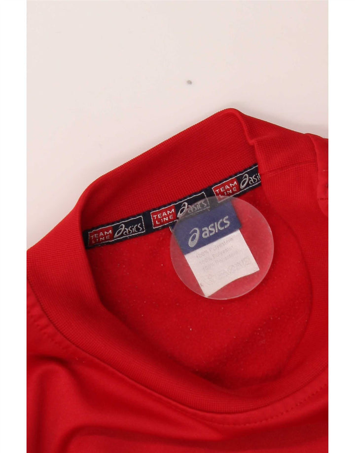 Męska bluza dresowa Asics o regularnym kroju, średnio czerwona, poliestrowa, sportowa