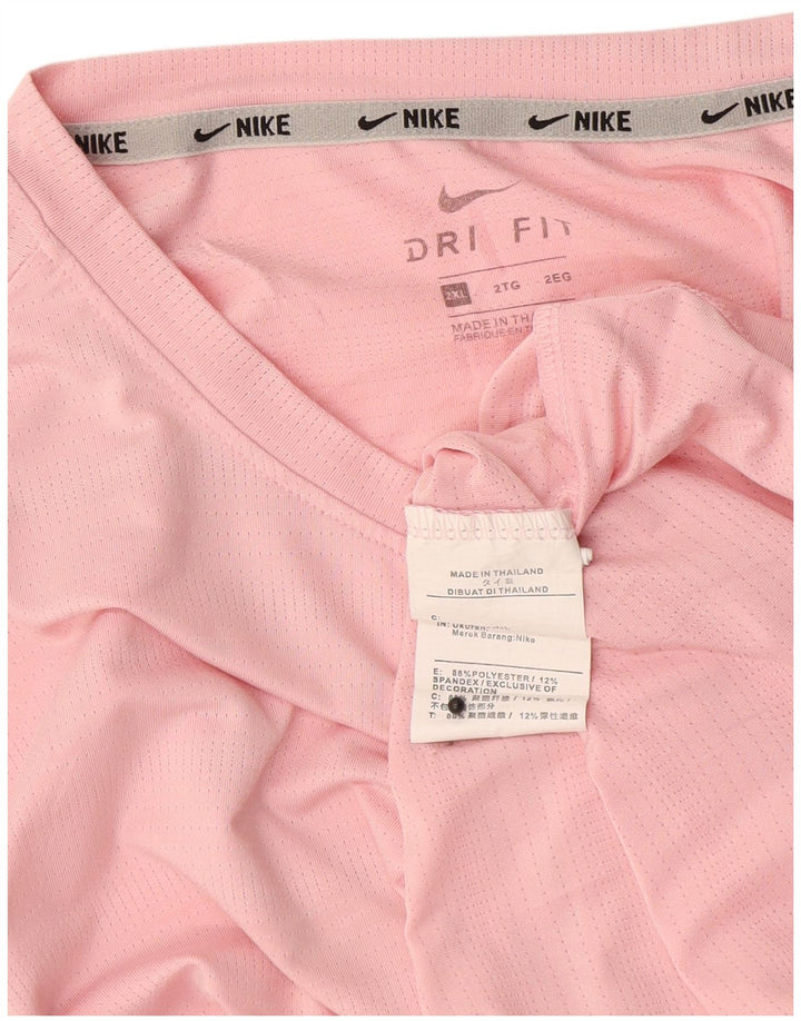 Męski T-shirt Nike Dri Fit Top 2XL Różowy Poliester
