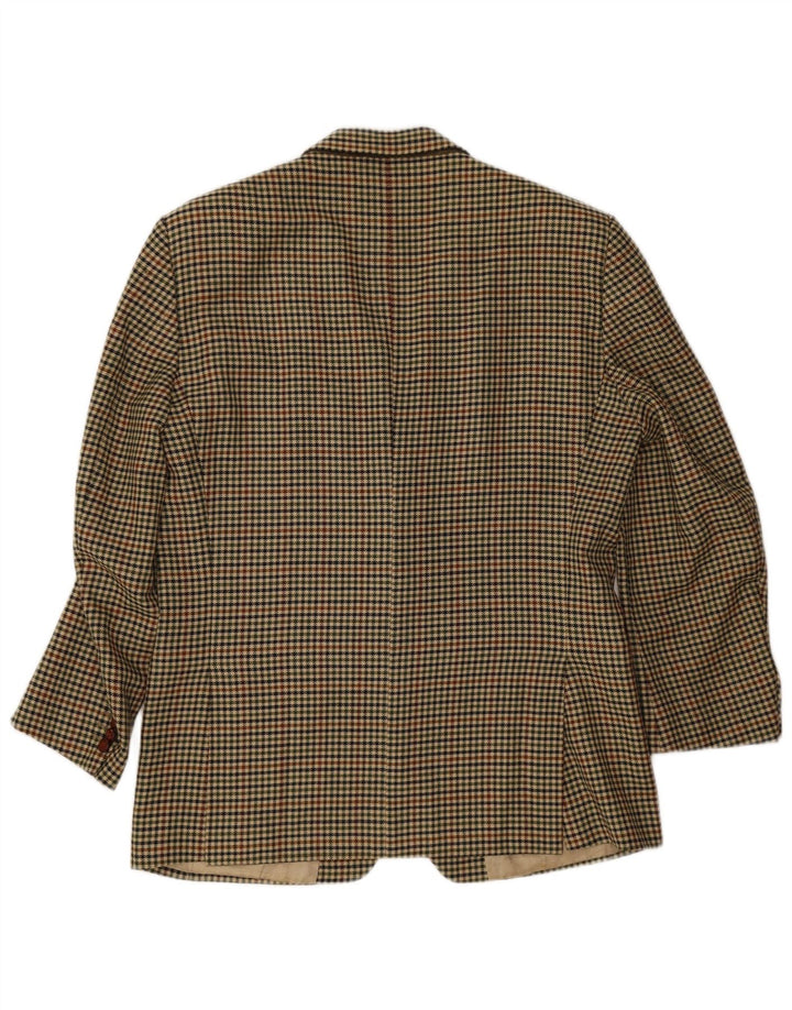 Vintage męska marynarka zapinana na 2 guziki IT 50 duża wełniana beżowa krata