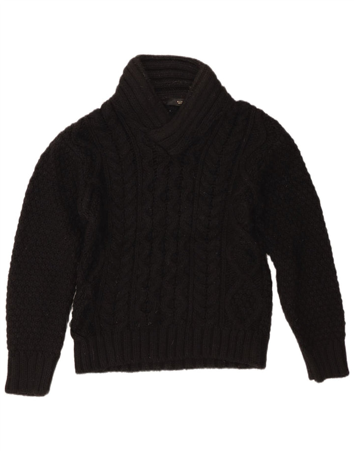 Męski sweter Zara z dekoltem w kształcie litery V, średni czarny akryl