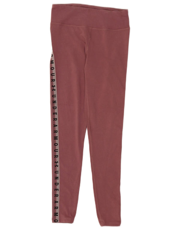 Damskie legginsy Under Armour Heat Gear UK 10, małe, różowe, z blokami kolorów
