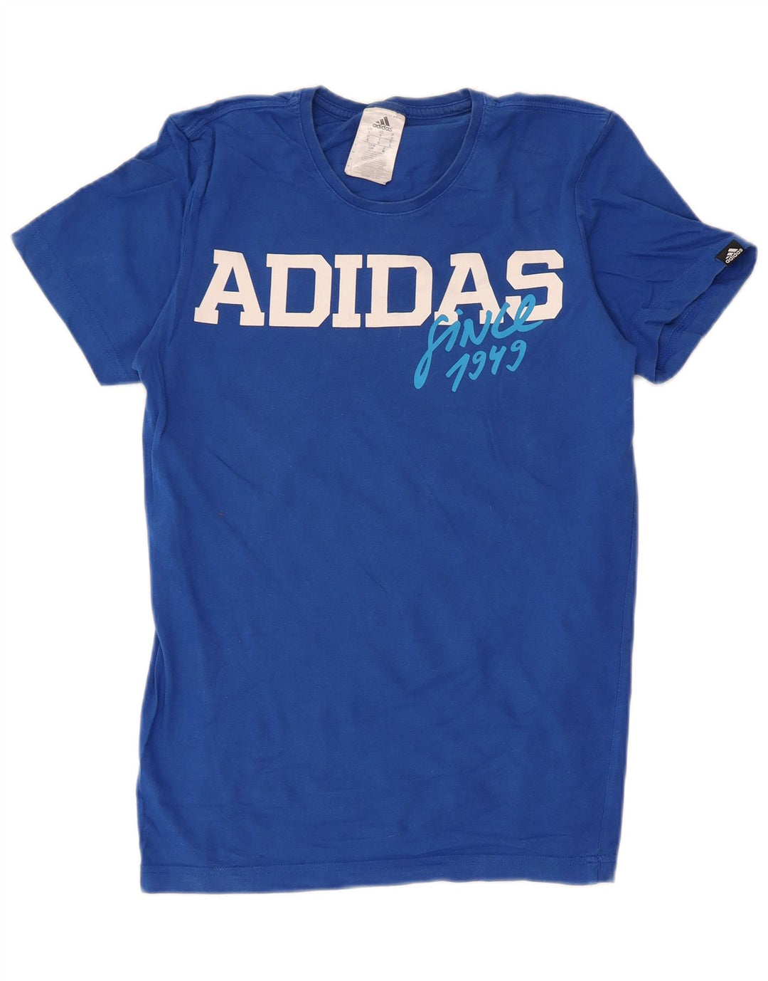 Męska koszulka z grafiką Adidas, mała, niebieska, bawełniana