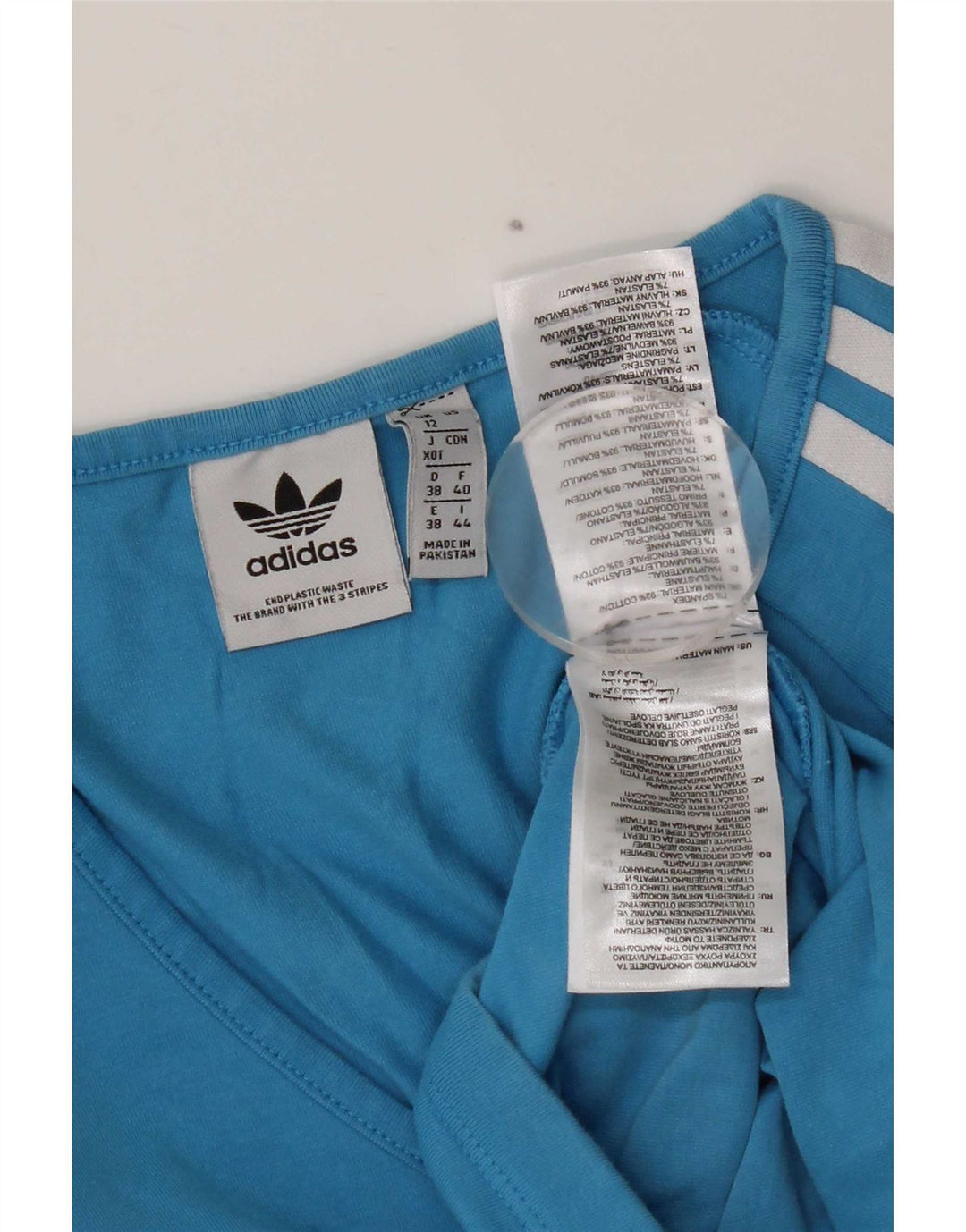Damski top Adidas z długim rękawem, UK 12, średni niebieski, bawełniany