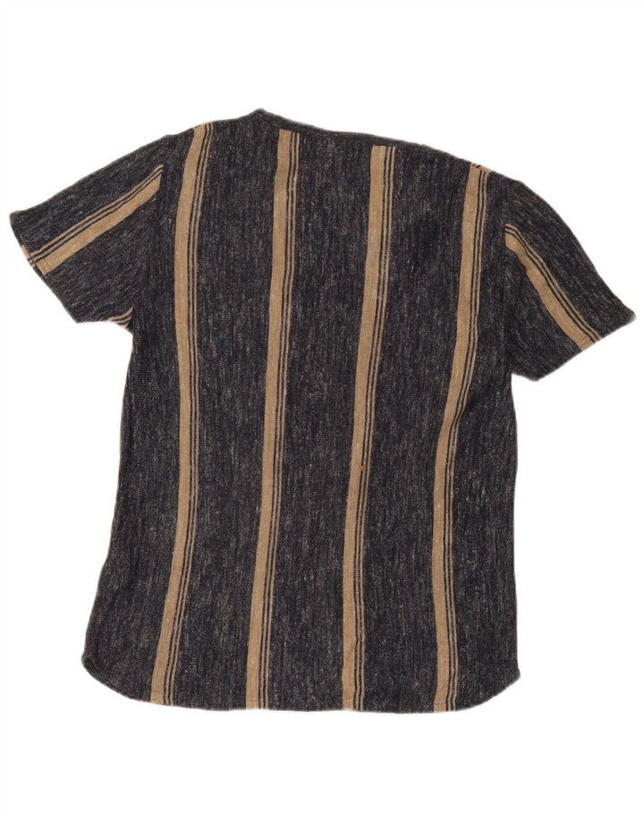 T-shirt męski Zara, mały, szary, akrylowy w paski