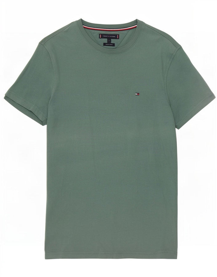 T-shirt męski Tommy Hilfiger Top, mały, zielony, bawełniany