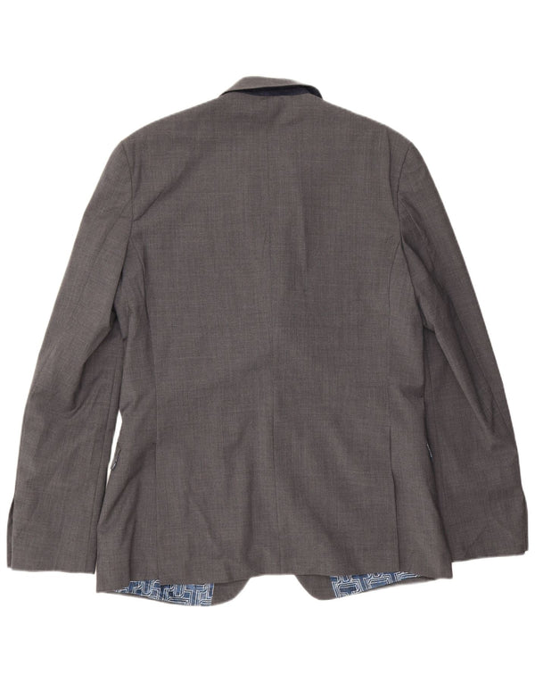 Ted Baker Męska marynarka slim fit zapinana na 2 guziki, UK 42 XL, szara wełna