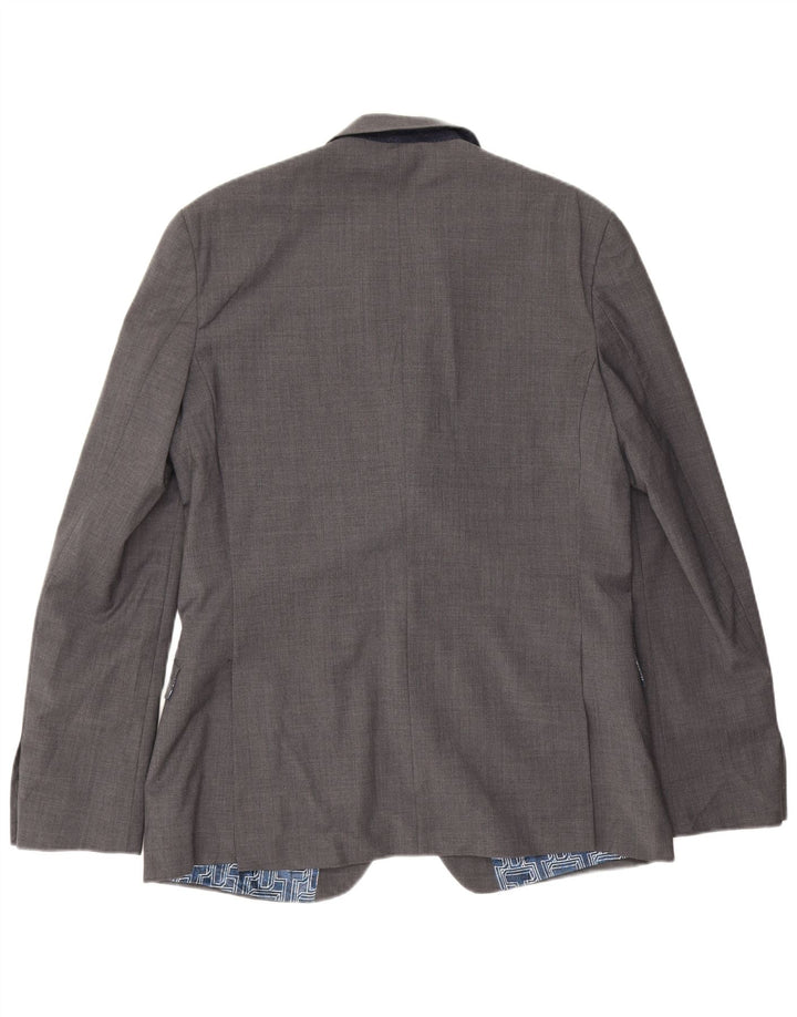 Ted Baker Męska marynarka slim fit zapinana na 2 guziki, UK 42 XL, szara wełna