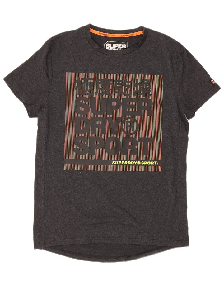 Męski T-shirt z grafiką Superdry, średnioszary, bawełniany