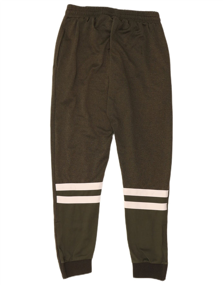 Męskie spodnie dresowe ELLESSE Joggery, małe, khaki, poliester z blokami kolorów