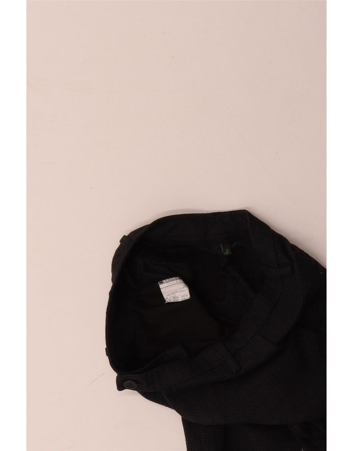 Damskie spodnie garniturowe BENETTON UK 6 XS W28 L27 Czarne pepitkę