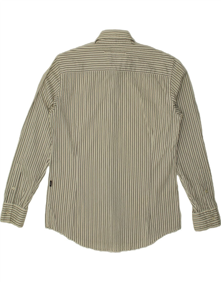 MEXX Mens Shirt Large White Striped Cotton Vintage Mexx and Second-Hand Mexx from Messina Hembry 