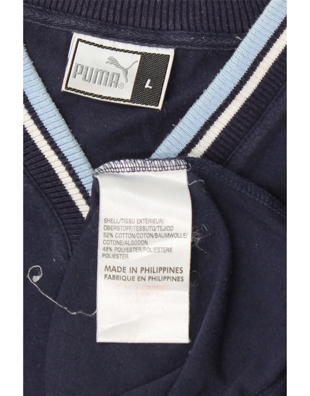 Męski T-shirt z grafiką PUMA, duży, granatowy, bawełniany