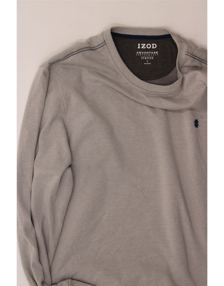 IZOD Mens Sweatshirt Jumper Large Grey Cotton Vintage Izod and Second-Hand Izod from Messina Hembry 