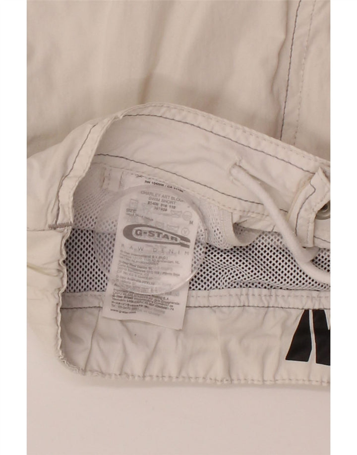 G-STAR Mens Graphic Swimming Shorts Medium  White Colourblock Polyamide Vintage G-Star and Second-Hand G-Star from Messina Hembry 