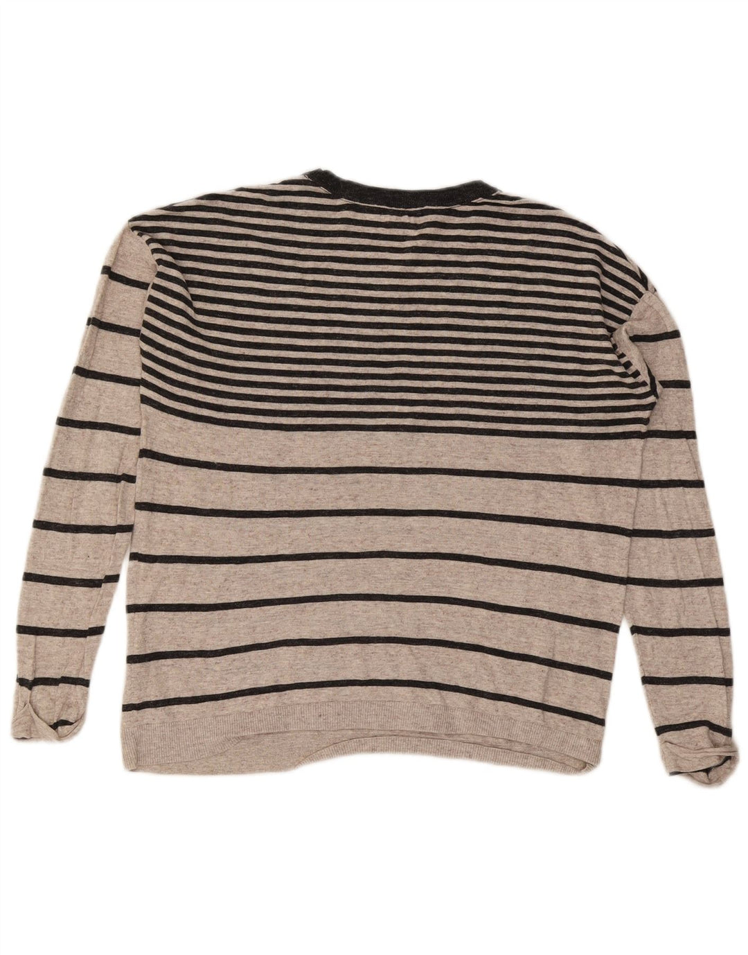 Damski sweter oversize Fat Face z dekoltem w łódkę UK 10 w małe szare paski