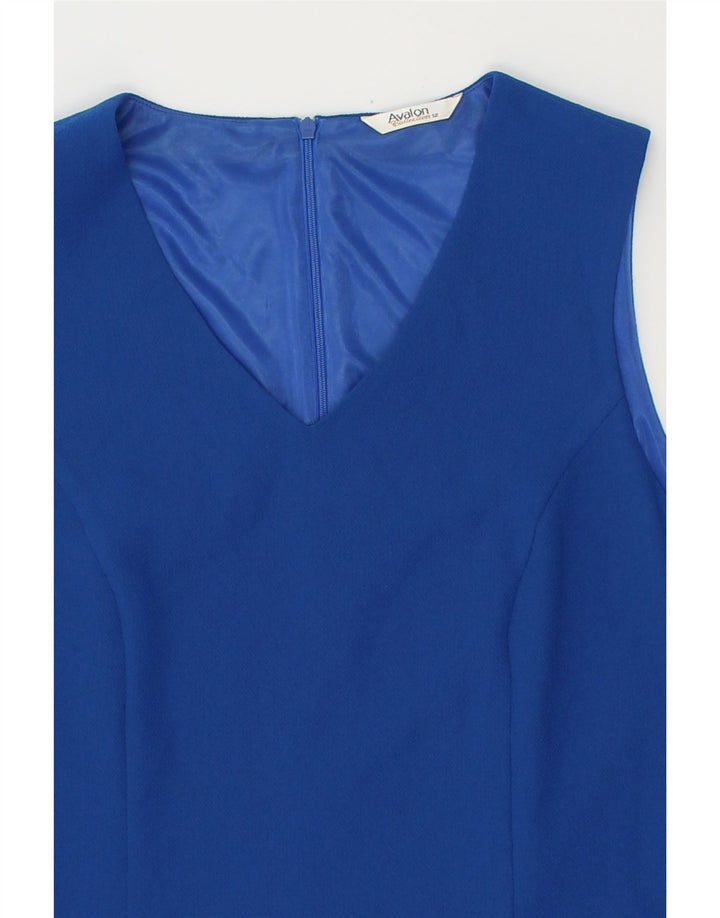 AVALON Womens Sleeveless Bodycon Dress UK 12 Medium  Blue Polyester Vintage Avalon and Second-Hand Avalon from Messina Hembry 