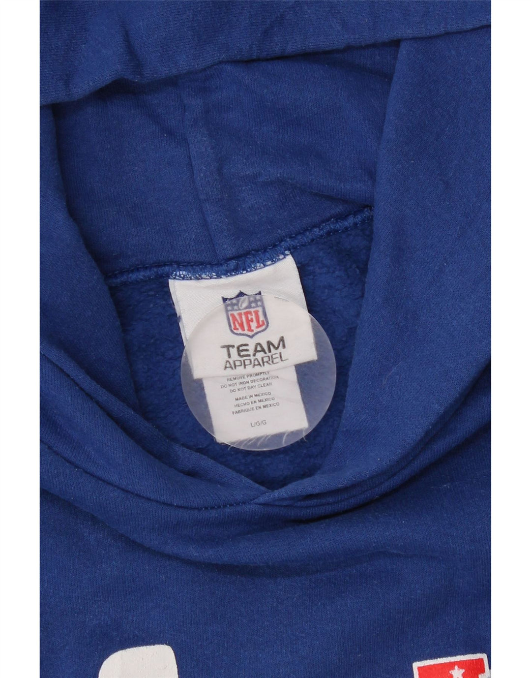 Męski sweter z kapturem z grafiką NFL, duży, niebieski, bawełniany
