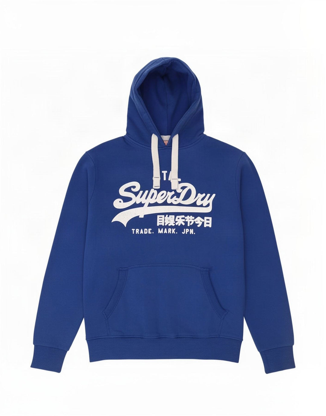 Męski sweter z kapturem Superdry z grafiką, mały, niebieski, bawełniany