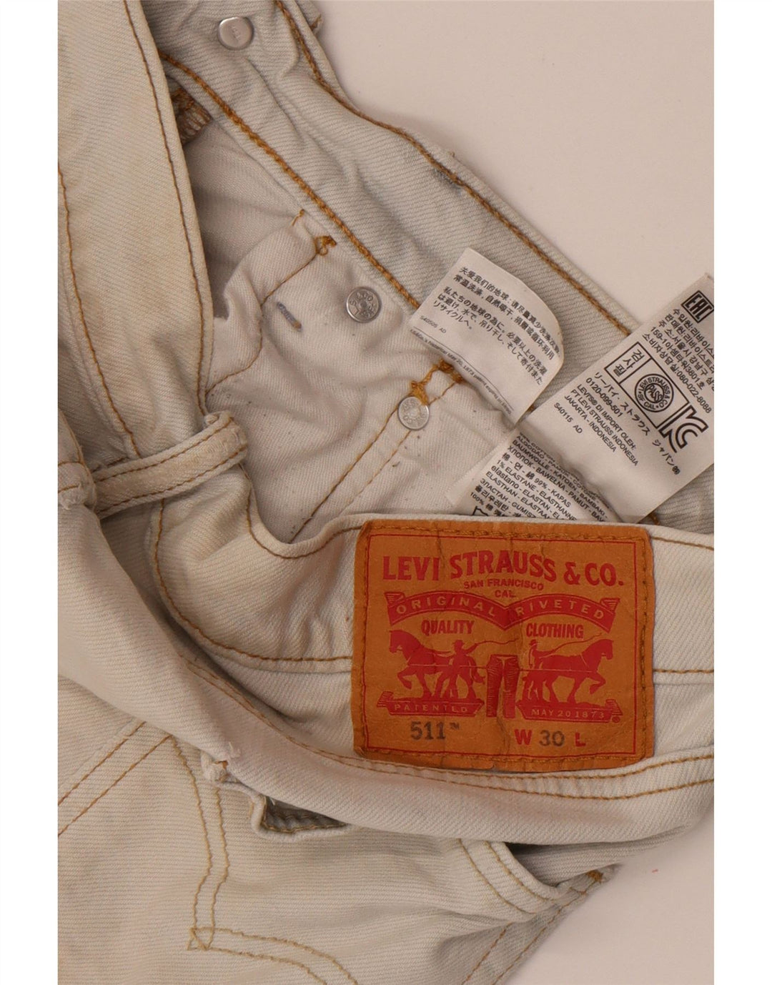 Męskie spodenki jeansowe Levi's 511 W30 Średnioniebieskie, bawełniane