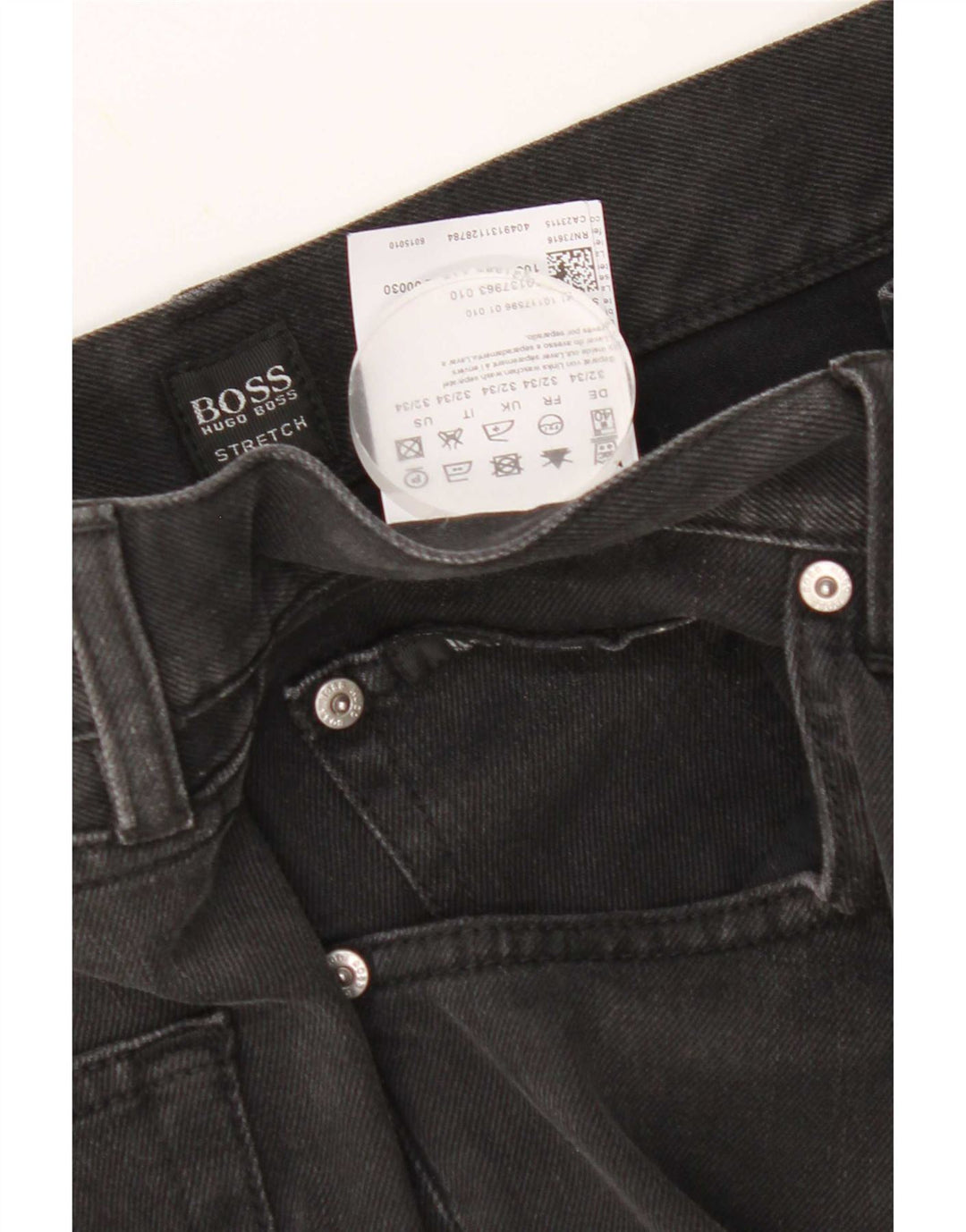 Męskie proste dżinsy Hugo Boss W32 L34 Czarne bawełniane