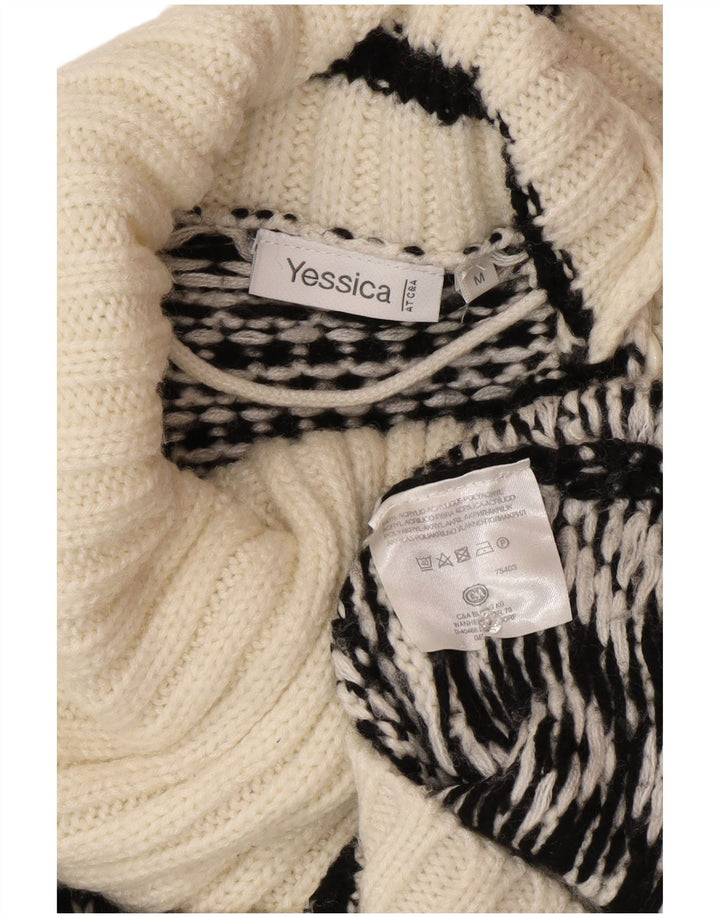 Yessica Damski sweter z guzikami w kształcie płatka śniegu UK 14 Średni Biały Wint