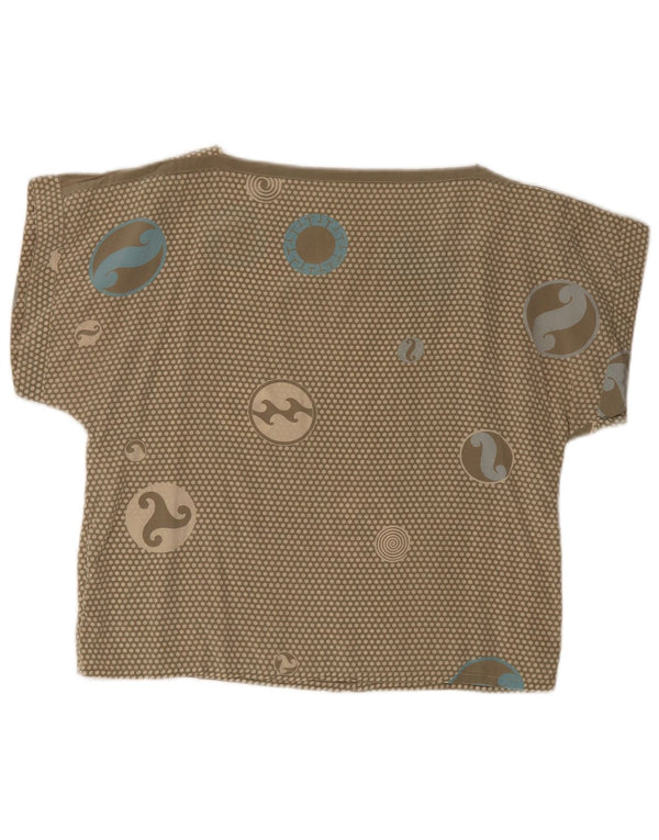 T-shirt damski w stylu vintage Top UK 12 Średni zielony w cętki