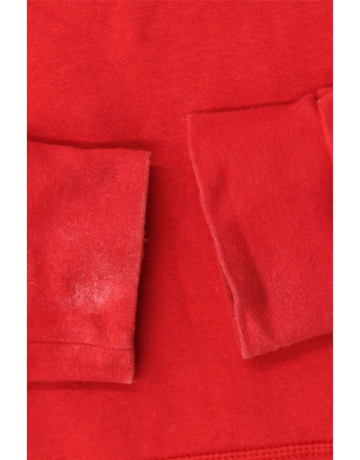 Męski sweter z kapturem ADIDAS, mały, czerwony, bawełniany