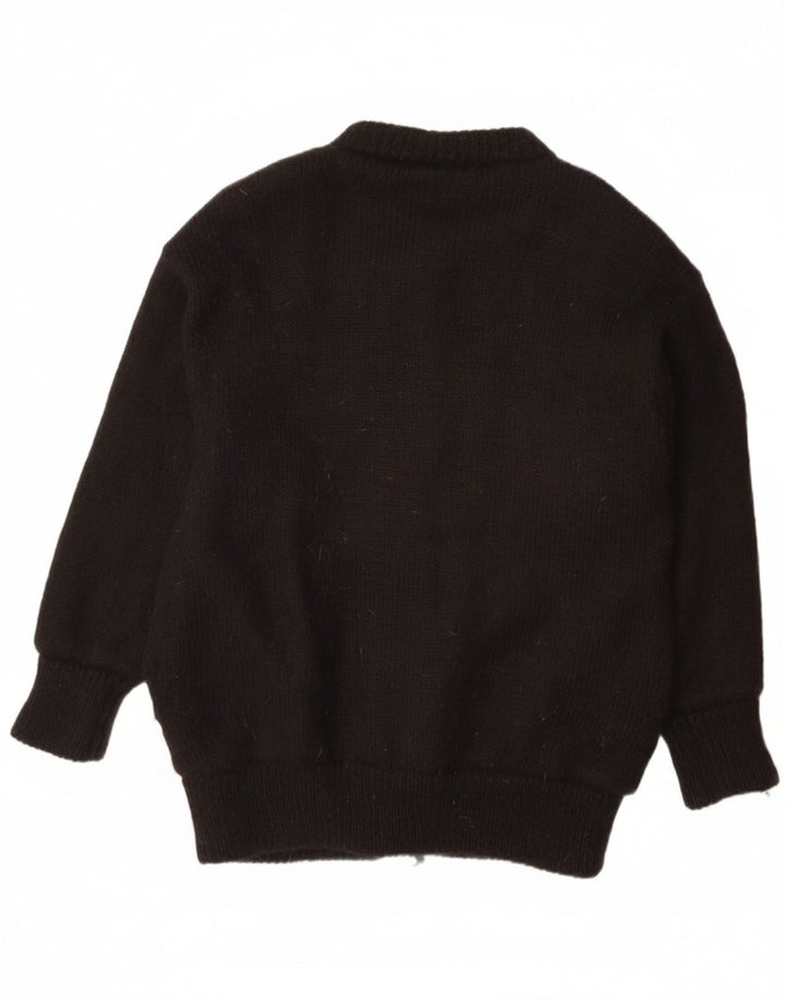 Damski sweter kardigan ABEL w jednym rozmiarze, czarna, wełniana w kwiaty