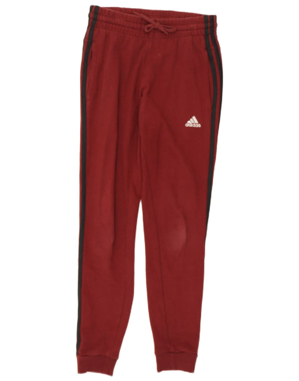 Damskie spodnie dresowe ADIDAS Joggers UK 4/6 XS Burgundowa bawełna