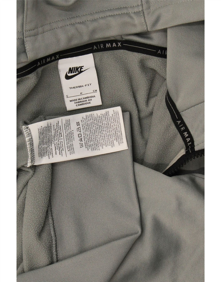 Męski sweter z kapturem i zamkiem błyskawicznym Nike, mały, szary poliester